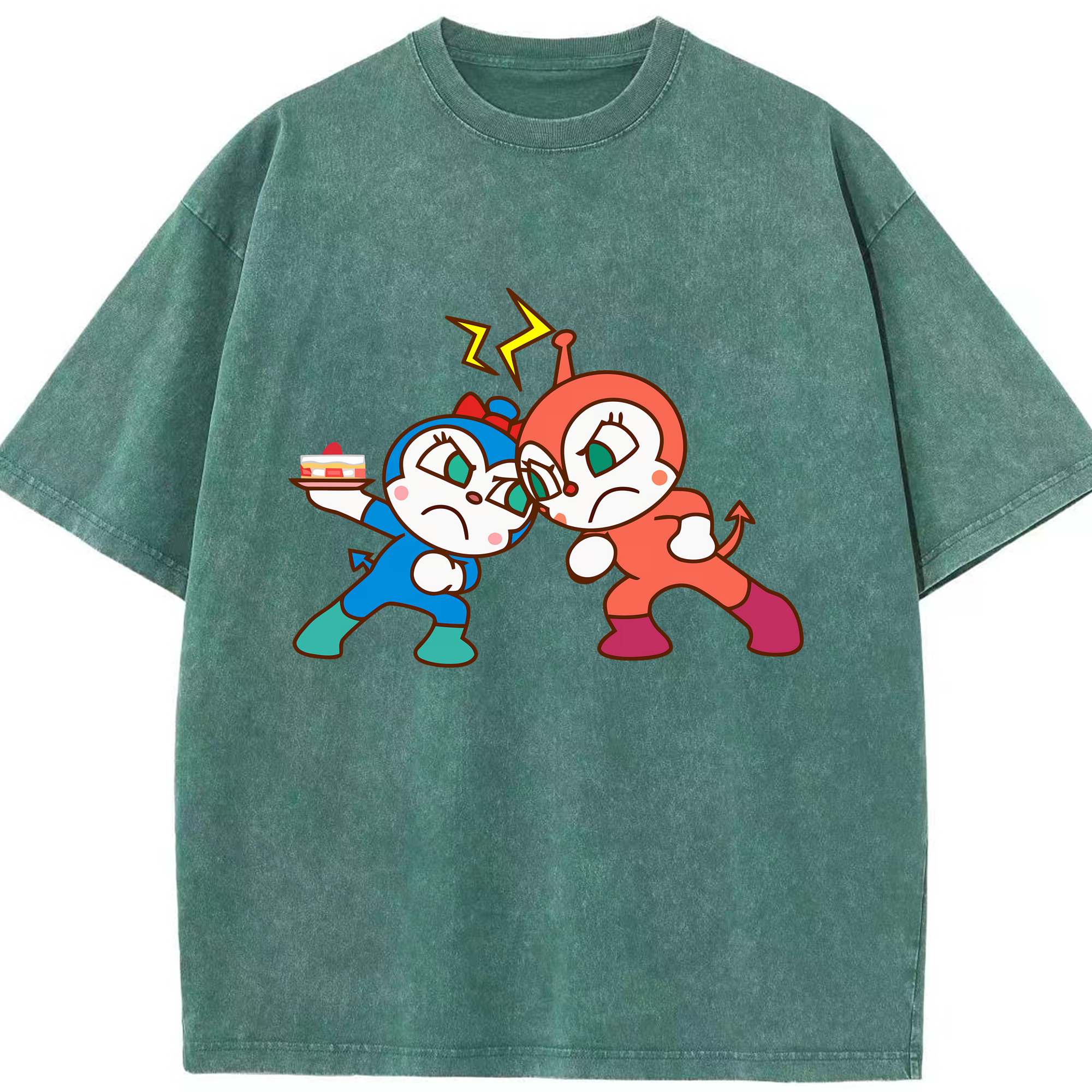 （画像用） アンパンマン Anpanman 綿100% ヴィンテージ風 半袖Tシャツ（フロントプリント）